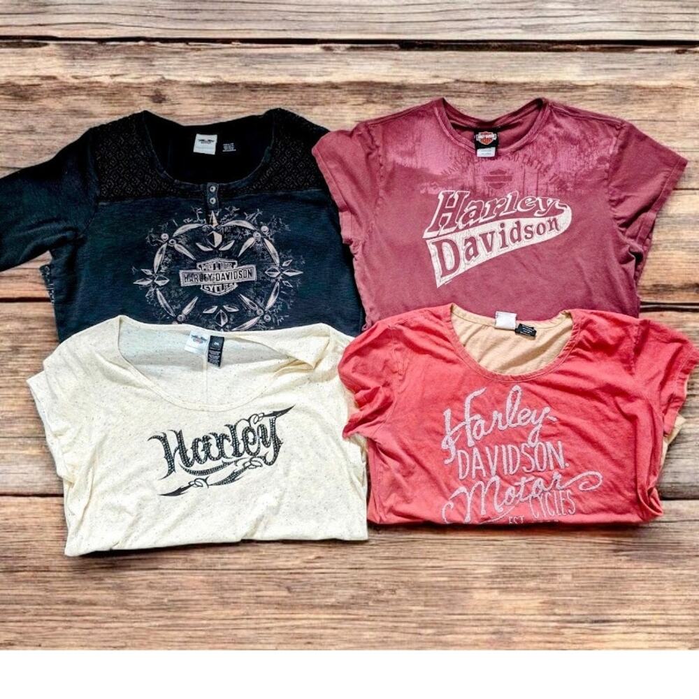 Lot Womens Harley Davidson Pink Purple Tshirts 2X